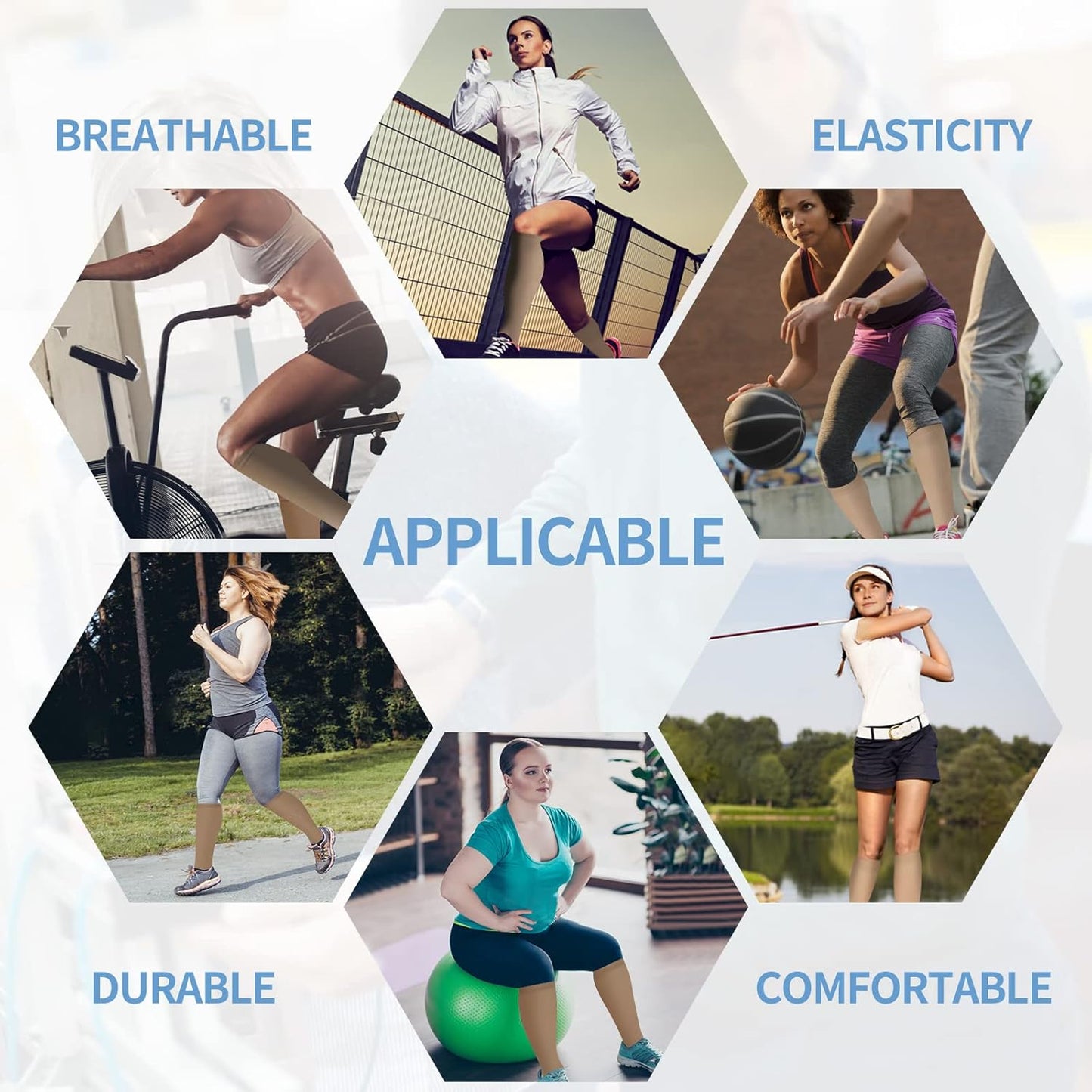 Extra Wide Calf Compression Socks for Women & Men, plus Size Compression Socks 20-30 Mmhg, Knee High Stockings to Prevent Swelling, Pain