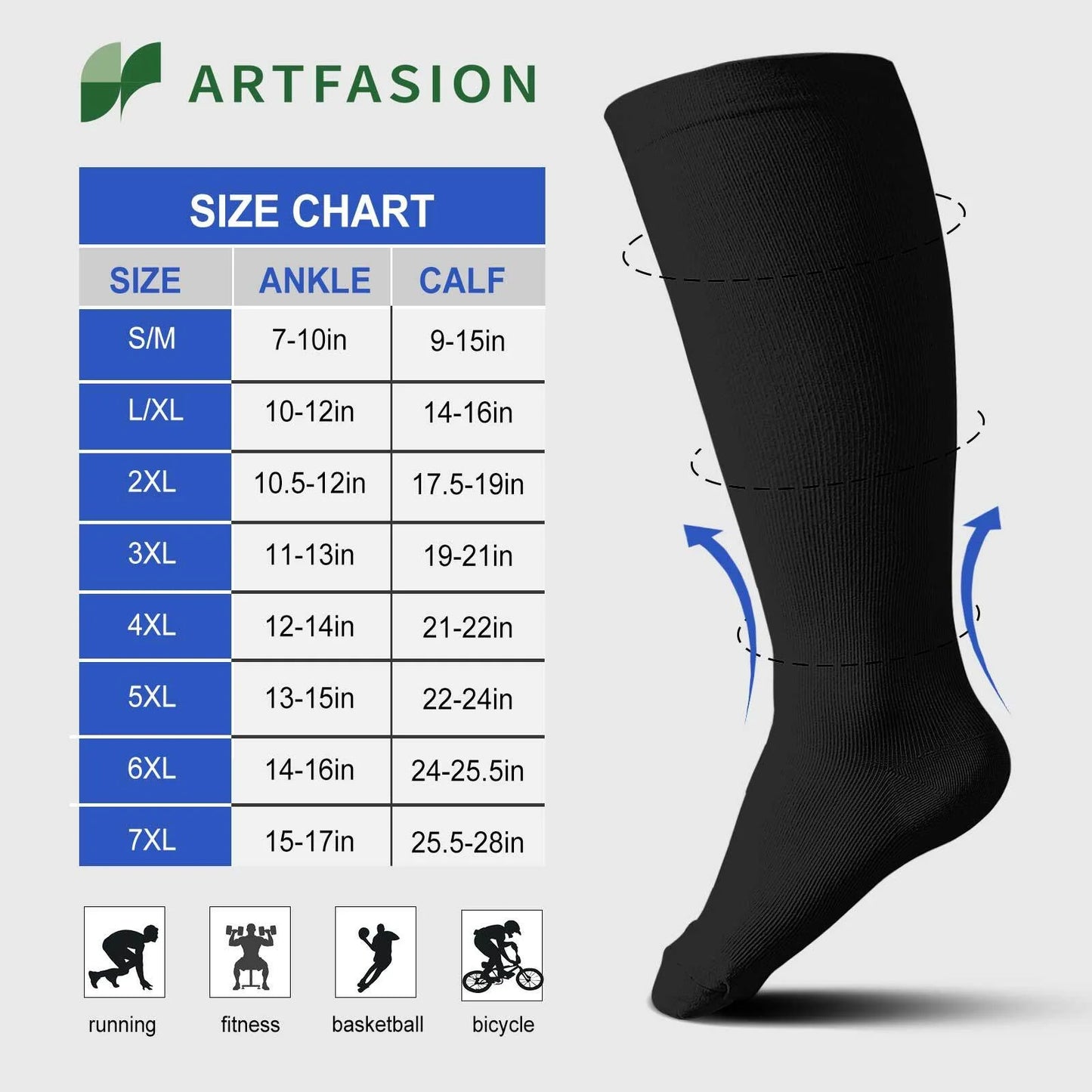 Compression Socks for Women, 3 Pairs Medical Compression Socks, Circulation 20-30 Mmhg Light Knee High Stockings for Men and Women - Best Support for Running, Nursing,Black, 2XL